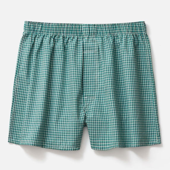 Mens Loose Fitting Underwear Pure Home Sleepwear Flat Angle Breathable Large Shorts, M, Green