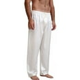 thumbnail image 1 of Mens Loose Sleep Bottoms Nightwear Sleepwear Bath Pajamas Satin Silk Long Lounge Pants Pyjamas, 1 of 1