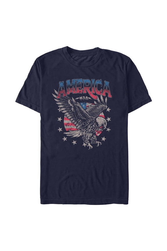 Mens Lost Gods Distressed America Bald Eagle T Shirt