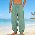 thumbnail image 1 of Mens Lounge Pants Lightweight Drawstring Elastic Waist Baggy Joggers Summer Comfort Everyday Travel Beach Linen Pants, 1 of 8