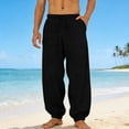 thumbnail image 1 of Mens Lounge Pants Lightweight Drawstring Elastic Waist Baggy Joggers Summer Comfort Everyday Travel Beach Linen Pants, 1 of 8