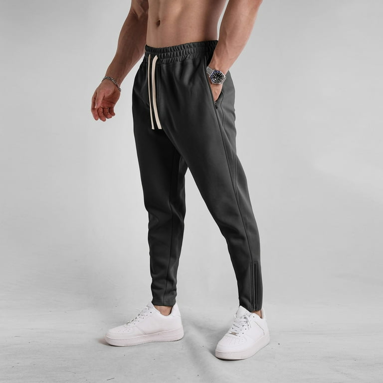 Mens Lounge Pants Men s Casual Pants Sport Sweatpants Drawstring Zipper Mens Athletic Pants Casual Solid Color Track Pants Pants Drawstring Sweatpants for Men Mens Sweat Pants Walmart