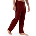 thumbnail image 1 of Mens Lounge Pants Wide Leg Pajamas Pants with Pockets Loose Casual Comfortable Elastic Waist Pants Sleepwear XL, Wine, 1 of 7