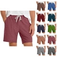thumbnail image 1 of Mens Lounge Shorts Summer Elastic Waist Drawstring Straight Leg Relaxed Fit Casual Shorts with Pockets, 1 of 7