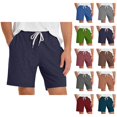 thumbnail image 1 of Mens Lounge Shorts Summer Elastic Waist Drawstring Straight Leg Relaxed Fit Casual Shorts with Pockets, 1 of 7