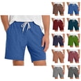 thumbnail image 1 of Mens Lounge Shorts Summer Elastic Waist Drawstring Straight Leg Relaxed Fit Casual Shorts with Pockets, 1 of 7