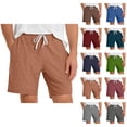 thumbnail image 1 of Mens Lounge Shorts Summer Elastic Waist Drawstring Straight Leg Relaxed Fit Casual Shorts with Pockets, 1 of 6