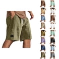 thumbnail image 1 of Mens Lounge Shorts Summer Elastic Waist Textured Relaxed Fit Straight Leg Knee Length Casual Shorts with Pockets, 1 of 6