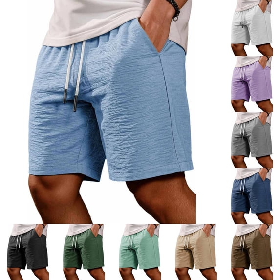 Mens Lounge Sweat Shorts, 7" Casual Elastic Waist Gym Workout Shorts with Elastic Waist And Drawstring Featuring Solid Color Design Navy XXXL