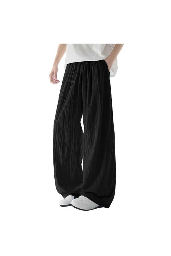 Mens Lounge Trousers Pants for Man Faux Silk Rayon Flared Wide Leg Basic Long Bootcut Leg Fall Summer Trousers Pants 2026 Clothes Trendy Country Concert Y2K