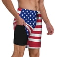 thumbnail image 1 of Mens Love America Swimming Trunks with Compression Liner Beach Quick Dry Swim Shorts, 1 of 6