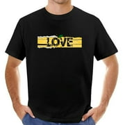 Mens Love Crew Neck T-Shirts Black Small