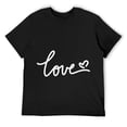 thumbnail image 1 of Mens Love Cursive Writing Word With Cute Heart T-Shirt Black Small, 1 of 5