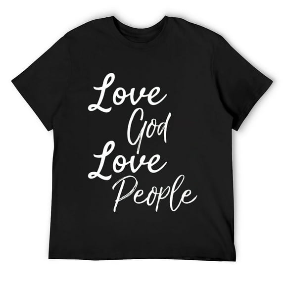 Mens Love God Love People Shirt Black