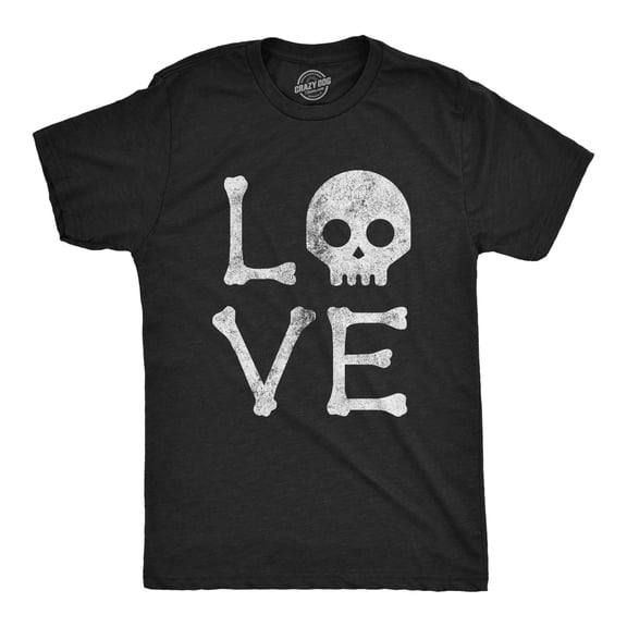 Mens Love Skull T Shirt Funny Skeleton Bones Halloween Party Graphic Tee Graphic Tees