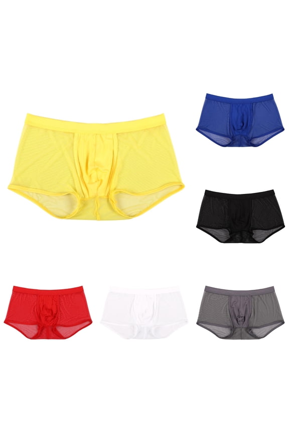 Mens Low Rise Briefs Ice Thread Underpants Fashion Ride Up Underwear Pant Mens Spanks Underwear S