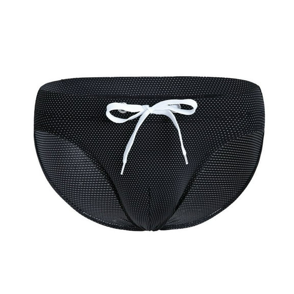 Mens Low Rise Underwear Trendy Drawstring Waist High-Cut Briefs Casual Cute Polka Dot Printed Stretchy Comfort Swimming Bottoms