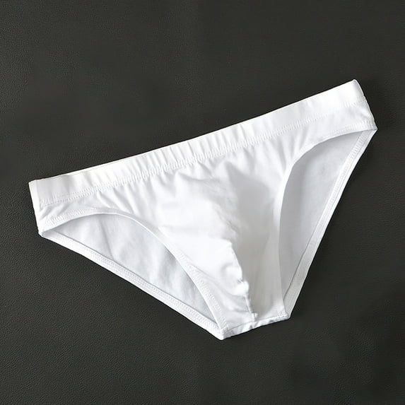 Mens Low Waisted Underwear Briefs Summer High-Cut Lightweight Solid Color Breathable Loungewear Workout Underpants