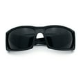 thumbnail image 1 of Mens Lucky Charm Horse Shoe Emblem 90s Sport Wrap Plastic Sunglasses Black, 1 of 8