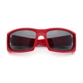 thumbnail image 1 of Mens Lucky Charm Horse Shoe Emblem 90s Sport Wrap Plastic Sunglasses Red, 1 of 8
