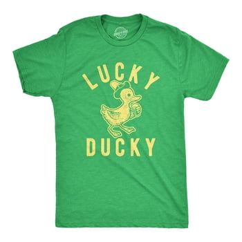 Mens Lucky Ducky Tshirt Funny Saint Patrick's Day Parade Beer Drinking St. Paddy's Novelty Tee For Guys Graphic Tees