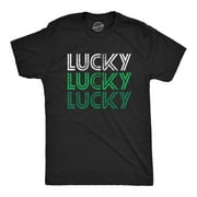 Mens Lucky Lucky Lucky T Shirt Funny Saint Patricks Day Parade Luck Graphic Novelty Tee for Guys Graphic Tees
