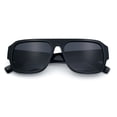 thumbnail image 1 of Mens Luxe Flat Top Rectangular Racer Plastic Fashion Sunglasses [All Black], 1 of 8