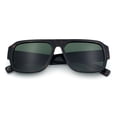 thumbnail image 1 of Mens Luxe Flat Top Rectangular Racer Plastic Fashion Sunglasses [Tortoise - Green], 1 of 8
