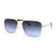 thumbnail image 1 of Mens Luxe Rectangle Victorian Jewel Engraving Metal Rim Mob Fashion Sunglasses Gold - Navy, 1 of 4
