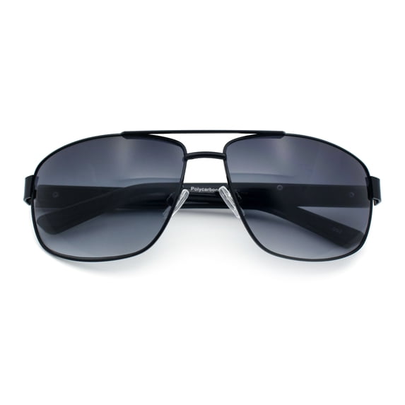 Mens Luxurious Euro Gentlemanly Rectangle Agent Metal Rim Sunglasses Black - Smoke