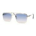 thumbnail image 1 of Mens Luxury Beveled Lens Rectangular Mobster Mafia Metal Rim Sunglasses Gunmetal - Smoke, 1 of 4