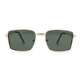 thumbnail image 1 of Mens Luxury Classical Narrow Rectangular Metal Rim Pimp Sunglasses Gold Green, 1 of 4