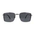 thumbnail image 1 of Mens Luxury Classical Narrow Rectangular Metal Rim Pimp Sunglasses Silver Black, 1 of 4