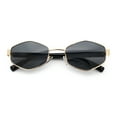 thumbnail image 1 of Mens Luxury Diamond Shape Metal Rim Hustler Fashion Rectangle Sunglasses Gold Black -Black, 1 of 1
