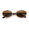 thumbnail image 1 of Mens Luxury Diamond Shape Metal Rim Hustler Fashion Rectangle Sunglasses Gold Tortoise - Brown, 1 of 8
