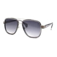 thumbnail image 1 of Mens Luxury Double Rim Fashion Racer Rectangle Sunglasses Slate Silver - Smoke, 1 of 4