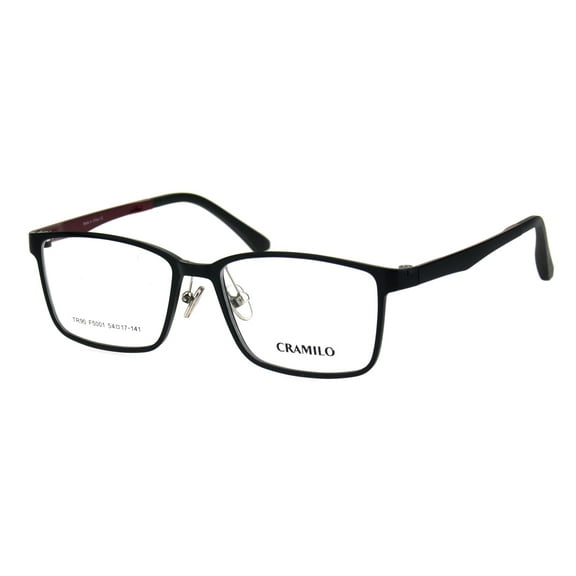 Mens Luxury Elegant Mod Rectangular Crush Proof TR90 Eyeglasses Frame Black Red