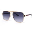 thumbnail image 1 of Mens Luxury Fashion Rectangle Mobster Chic Designer Metal Rim Sunglasses Gold - Smoke, 1 of 4