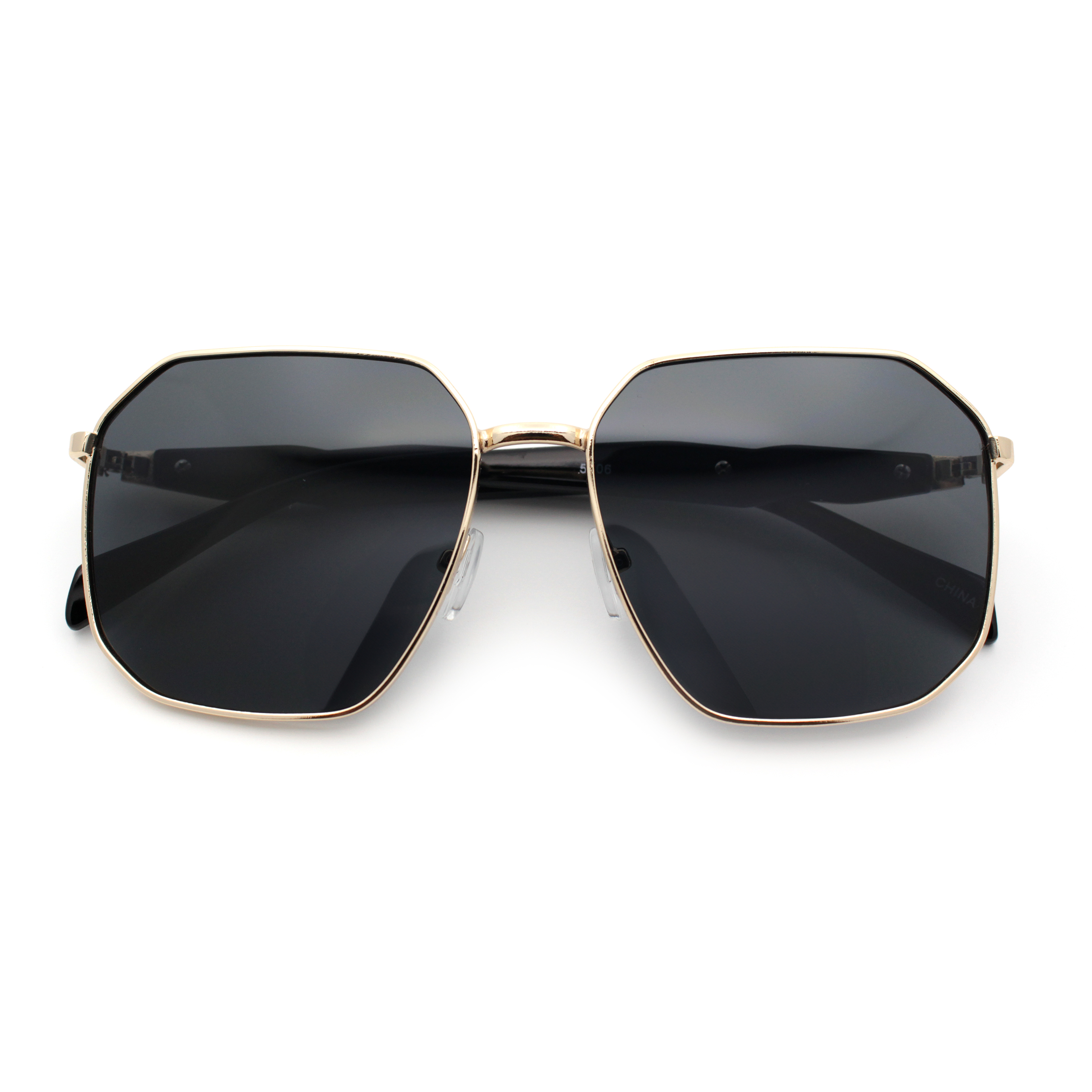 Geometric Black and Gold Sunglasses Ybarra Geometric Gold Sunglasses | Zeelool Glasses main image 3