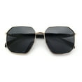 thumbnail image 1 of Mens Luxury Geometric Metal Rim Hustler Fashion Rectangle Sunglasses Gold Black - Black, 1 of 8