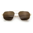 thumbnail image 1 of Mens Luxury Half Rim Metal Frame Rectangular Euro Fashion Sunglasses Gold - Brown, 1 of 7