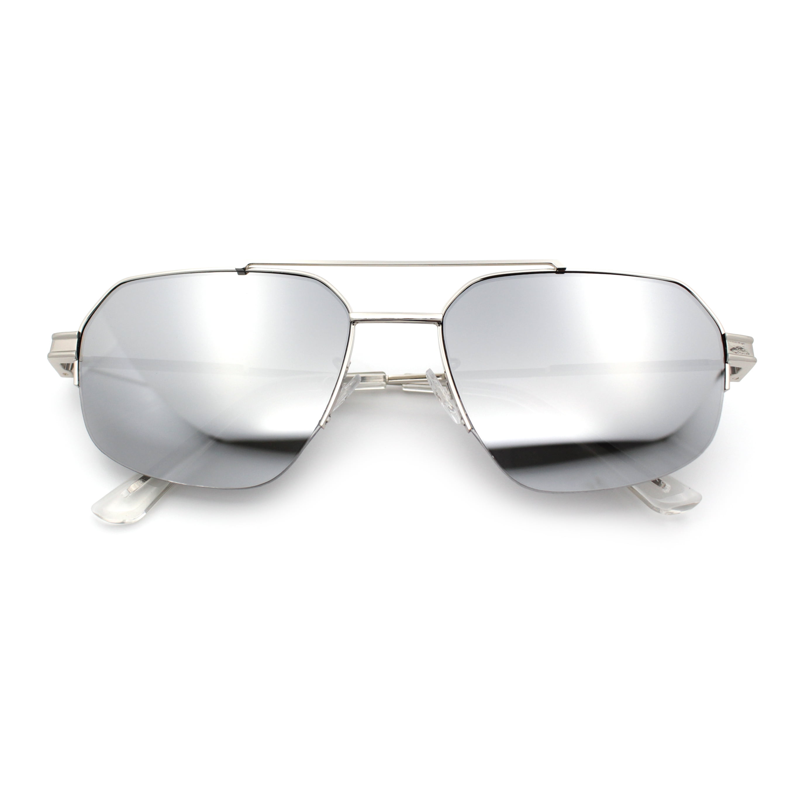 Mens Luxury Half Rim Metal Frame Rectangular Euro Fashion  display picture 1
