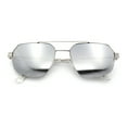 thumbnail image 1 of Mens Luxury Half Rim Metal Frame Rectangular Euro Fashion Sunglasses Silver - Silver Mirror, 1 of 7