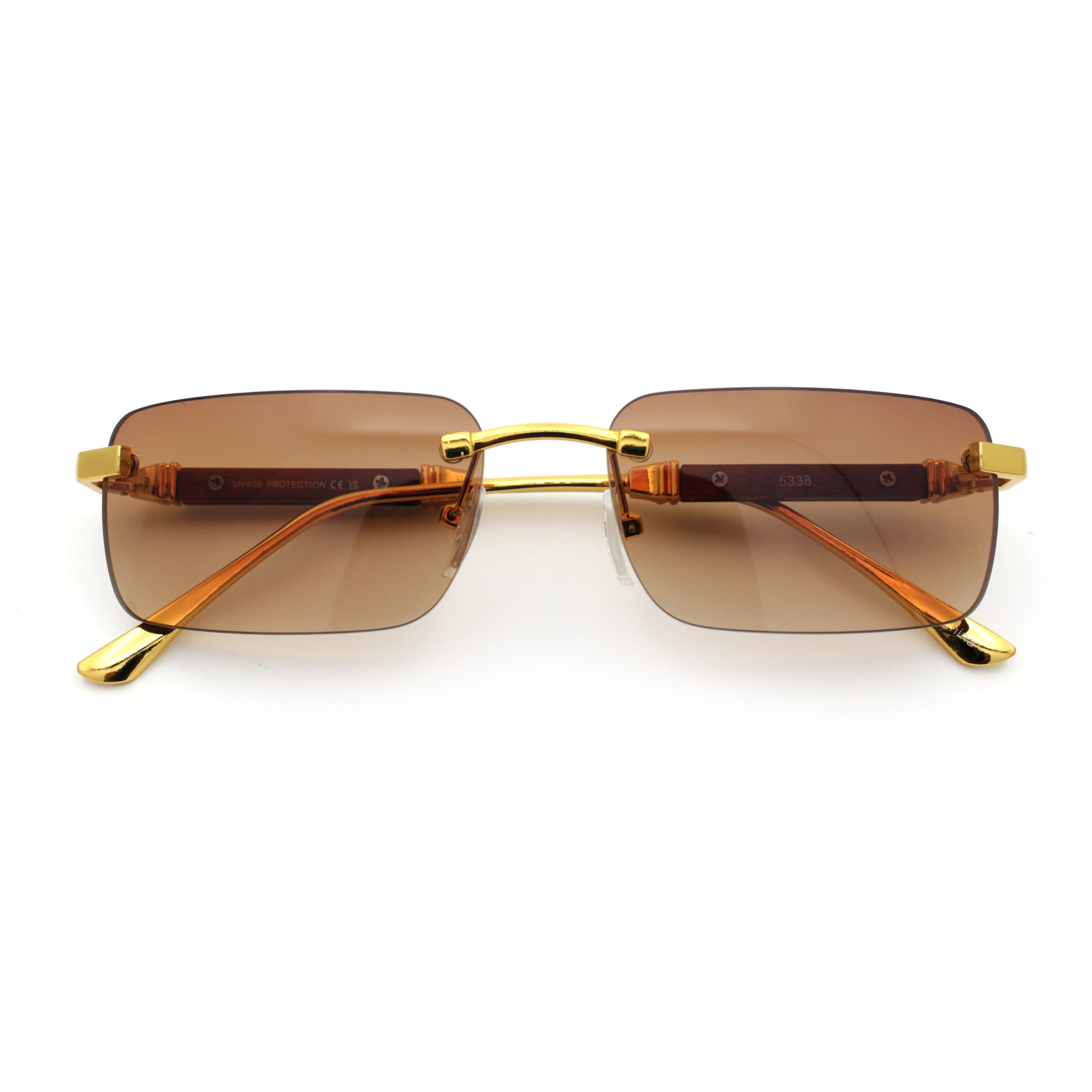 Mens Luxury Hip Hop Rapper Beveled Rimless Narrow Rectangle Sunglasses ...