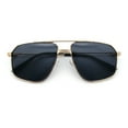 thumbnail image 1 of Mens Luxury Mobster Rectangular Double Bridge Racer Metal Rim Sunglasses Gold - Black, 1 of 7