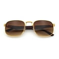 thumbnail image 1 of Mens Luxury Oversize Wood Buff Rectangle OG Gangster Sunglasses Gold Brown - Brown, 1 of 7