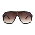 thumbnail image 1 of Mens Luxury Oversized Large Mogul Racer Plastic Fashion Sunglasses All Brown, 1 of 4