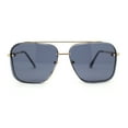 thumbnail image 1 of Mens Luxury Rimless Euro Style Mafia Metal Rim Rectangle Sunglasses Gold - Black, 1 of 4