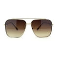 thumbnail image 1 of Mens Luxury Rimless Euro Style Mafia Metal Rim Rectangle Sunglasses Gold - Brown, 1 of 4