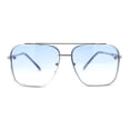 thumbnail image 1 of Mens Luxury Rimless Euro Style Mafia Metal Rim Rectangle Sunglasses Silver - Blue, 1 of 4